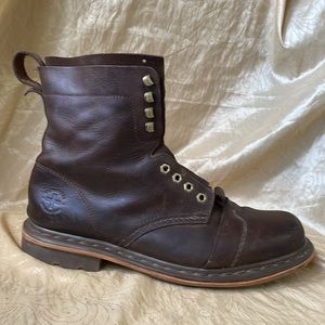 Dr Martens “Pier” nine-eye boot in brown leather and suede (12US/46EU)